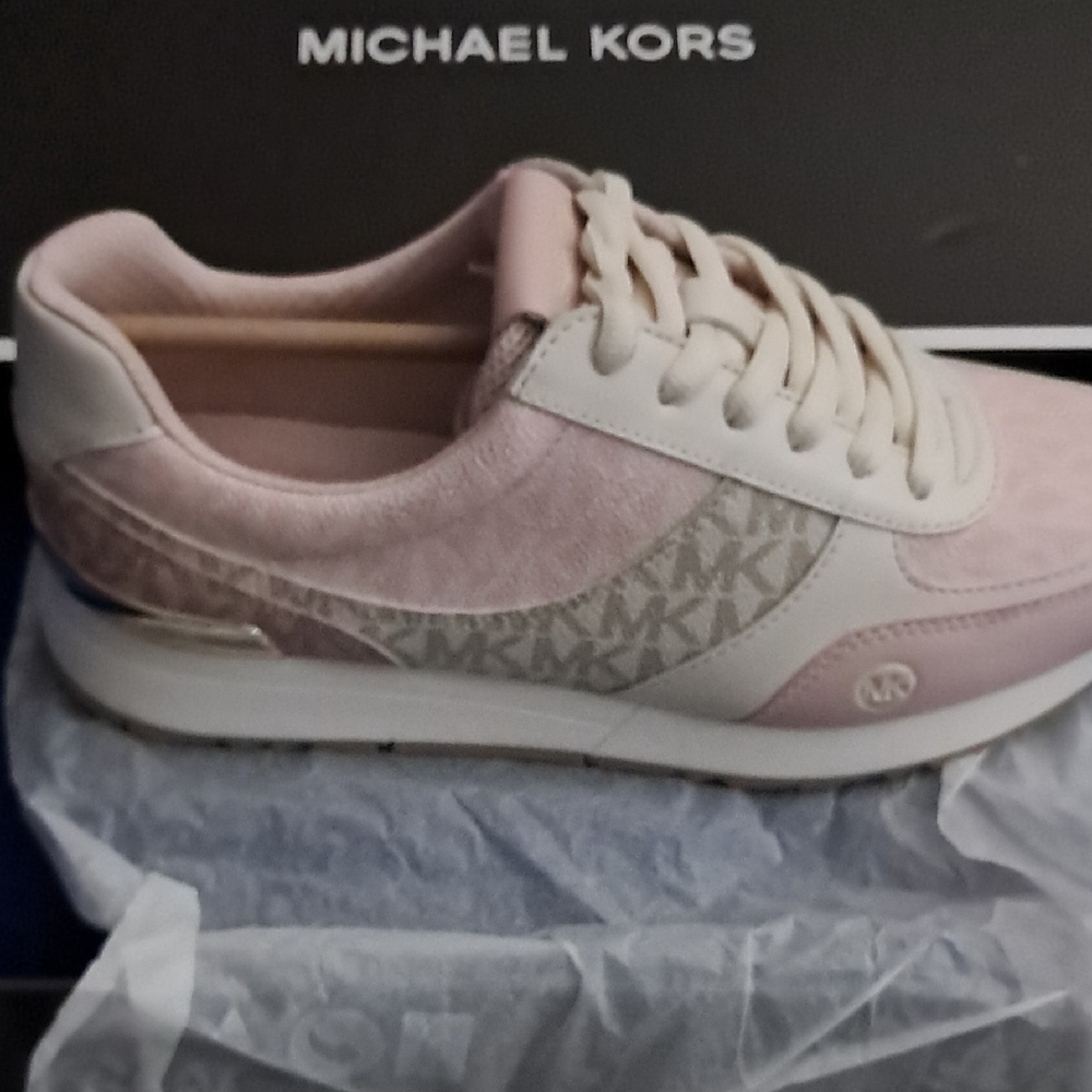 Michael Kors Pink and Cream Logo Sneakers